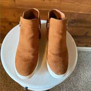 Brown Ankle Boots with White Soles
